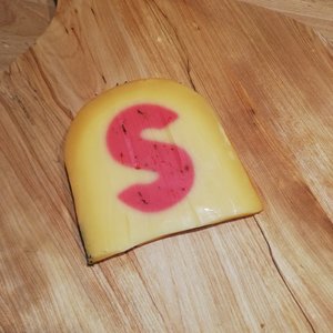 Kaasletter geel/rood